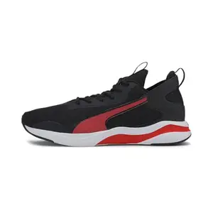 Puma Mens SOFTRIDE RIFT Black-High Risk Red Walking Shoe, 6 UK (19373302)