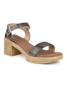 INC.5 Women Antique Embellished Ankle Loop Block Heels