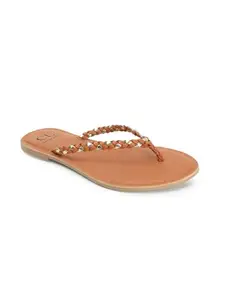Carlton London Women's Slip On Sandal Colour-Tan, Size-UK 6