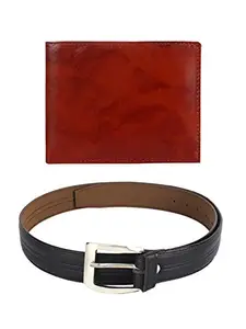 Swiss Design Wallet & Belt Gift Set for Men, Tan (SDWC-109)
