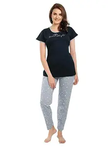 Mahi Fashion Women Cotton Printed Feeding Top and Pajamas Set Pack of 1 (Color3, XX-Large)