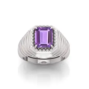 MBVGEMS Certified Unheated Untreated 11.25 Carat Amethyst Panchdhatu Adjustable Ring for Men and Women - Spiritual Elegance in Every Wear Glory Springs Engagement