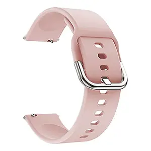 ACM Watch Strap Silicone Belt compatible with Fastrack Volt S1 Smartwatch Sports Hook Band Creame Pink