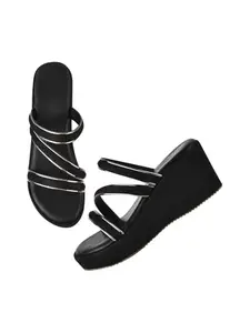 SilverArrow Womens Desert Blooms Black Heeled Sandal_7 UK (4ksvhl238)