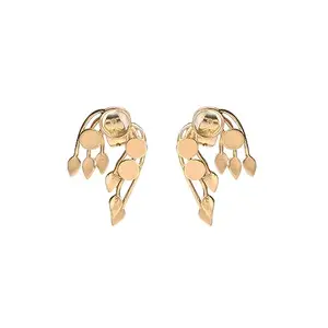 XPNSV Luxury Gold Lotus Petal Stud Earrings| Anti Tarnish, Light Weight, Handmade | Stylish Trendy Jewellery | Latest Fashion for Women, Girls and Her