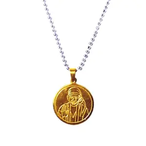 Takshila Gems® Shirdi Sai Baba Pendant with Chain Sai Baba Locket in Brass