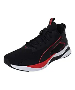 Puma Mens SOFTRIDE RIFT TECH Black-High Risk Red Running Shoe- 6 UK (19373701)