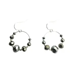OOFJ Ornament Online Fancy & Stylish Silver Plated Glistening Glass Beads With Spacer Trendy & Fashion Earring EROO208