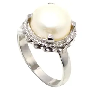 Rajasthan Gems Band Ring 925 Sterling Silver Natural Pearl Gem Stone Traditional Women Men Unisex Handmade Gift j973