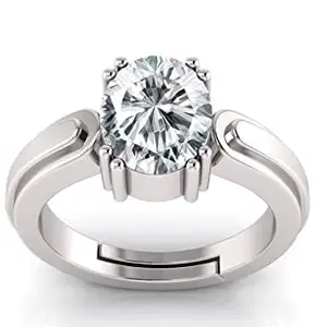 9.25 Ratti White Zircon Original Stone Adjustable Ring For Men And Women With Lab Certified A8