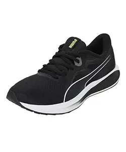 Puma Unisex-Child Twitch Runner Jr Black-White Running Shoe - 6 UK (384537)