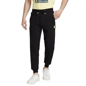 Spykar Men's Fitted Track Pants (MKJG1BC021BLACK_Black