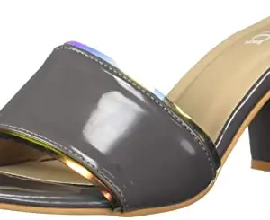 WalkTrendy Womens Grey Sandals With Heels - 8 Uk (Wtdw562_Grey_41)