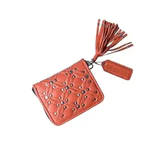 PERKED Eclipse Wallet Starboy from Made up of Leather for Women in Coral Color