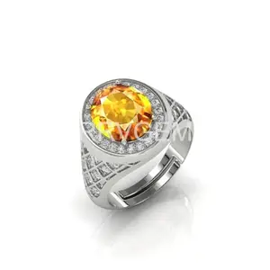 RRVGEM Citrine ring 10.00 Carat sunela ring Handcrafted Finger Ring With Beautifull Stonesunela ring Silver Plated Ring