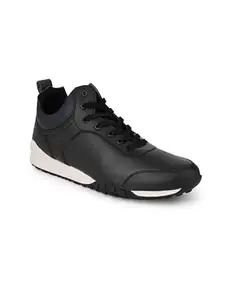 ESMEE Men's Synthetic Leather Black Lace-Ups Highly Stylish & Comfortable Casual Shoe 702 Black-44
