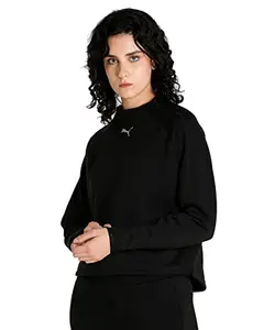 Puma Women's Cotton Crew Neck Sweatshirt (84980401_Black_M)