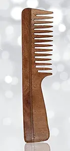Fully Dandruff Control Natural Wooden Comb (Pack of 1, Brown)