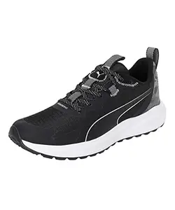 Puma Unisex-Adult Twitch Runner Trail Winter Black-Metallic Silver Running Shoe - 10 UK (37708803)