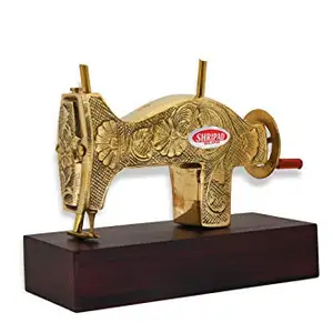 shripad steel home miniature antique brass sewing machine model (toy).-Golden, Pack of 1