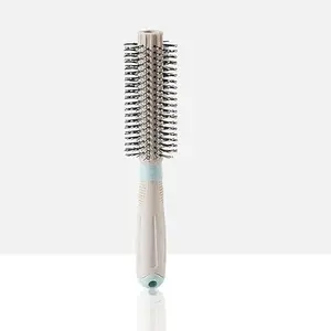 BlackLaoban Round Hair Brush for Blow Drying, Styling, Curling, Straighten with Soft Nylon Bristles for Short or Medium Curly Hairs for Women & Men Dotted (Cream-colored)