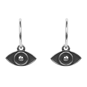 GIVA 925 Silver Oxidised Silver Eye Hoops| Drops to Gift Women & Girls | With Certificate of Authenticity and 925 Stamp | 6 Month Warranty*