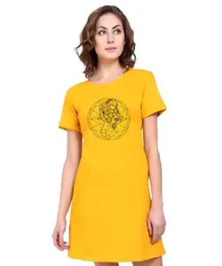 Stylish Cotton Blend Printed T-Shirt for Women | Casual Wear | Soft & Comfortable Fabric | Trendy Short Sleeve (Yellow_Large_Pack of 1)#1249