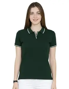 Scott International Women’s Cotton Polo T-Shirt | Half Sleeve Plain Collar Tee | Stylish Casual Top | Plain T-Shirt for Girls | Workwear for Office & Casual Wear
