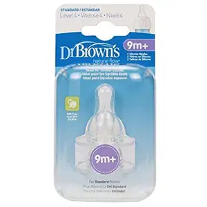 Dr. Brown's Natural Flow Narrow Neck Nipple (Pack of 1, White)