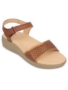 Liberty Healers SOFTER 6W Casual Flat Sandal For Women With EVA Sole | Stylish and Comfortable Footbed | Durable Summer Footwear for Outdoor Indoor | Ideal for Everyday Wear (Tan 38 EU)