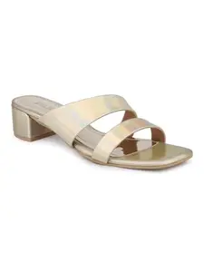 Inc.5 Women Gold-Toned Embellished Block Heels