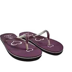 XSTAR Heart printed Comfortable Casual Slippers & Flip Flops for Women's (Purple, numeric_8)