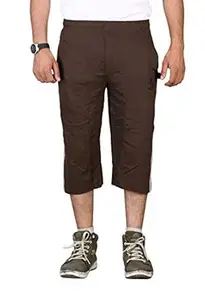 VEGO Mens Cotton Three by Fourth, 3/4, Capri, Three Quarter Grey Plus Size