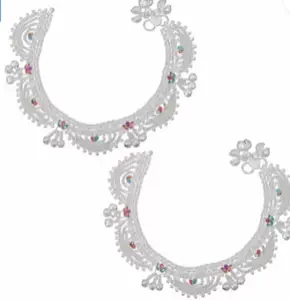 ABHRIK MULTI MINA JHALER ALLOY ANKLET FOR WOMEN AND GIRL Copper Anklet (Pack of 2)