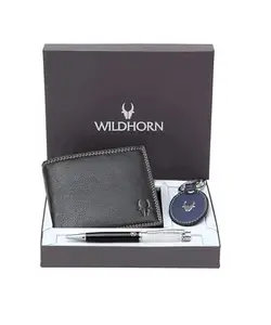 WildHorn Gift Hamper for Men I Leather Wallet, Keychain & Pen Combo Gift Set I Gift for Friend, Boyfriend,Husband,Father, Son etc