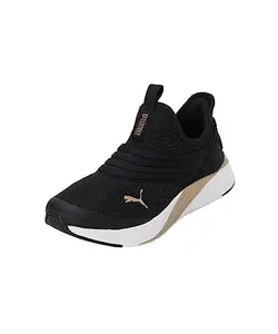Puma Womens Softride Sophia 2 Slip Metal Black-Gold-White Running Shoe - 6 UK (37878901)