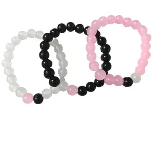 Bracelets Multi Layer Stone Beads Couple-Combo Matching Best Friend Relationship Couple Bracelet (PINK)