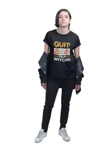Mitrends Quit, Witch hat- Printed Tees for Women's - designed for Halloween