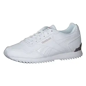 Reebok Classics Women Synthetic Textile Rubber Reebok Royal Glide RPLCLP Casual Running Shoes White/Rose Gold/Pearlized UK-4