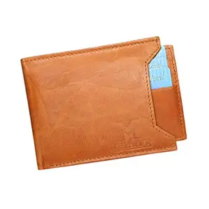 MEGREK Men`S TAN Genuine Leather Wallet RFID (10 Card Slots)