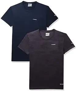 Charged Active-001 Camo Jacquard Round Neck Sports T-Shirt Dark-Grey Size 2Xl And Charged Endure-003 Chameleon Spandex Knit Round Neck Sports T-Shirt Navy Size 2Xl