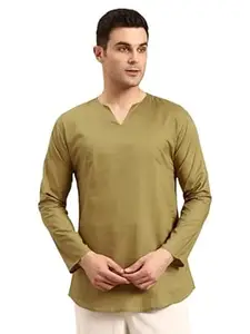 Rajubhai Hargovindas Men's V-Neck Pure Cotton Kurta