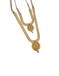 Feminine Unique Jewellery Sets | Gold Plated Alloy | Cubic Zirconia/American Diamond Statement Necklace