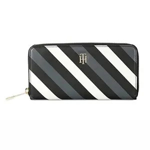 Tommy Hilfiger Rosa Leather Zip Around Wallet Handbag for Women - Black, 12 Card Slots