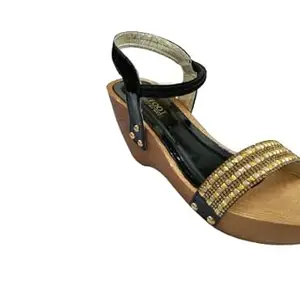 MY FOOT MY STYLE MY WAY Stylish Comfortable Sandal For Girls & Women {91-1260-BLACK-40}