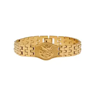 Premium Ganesh Gold Bracelet For Men (8 Inch) | Made of Stainless Steel Material and Plated with 18K Gold | power and style of this auspicious symbol | Gift for Men & Boys