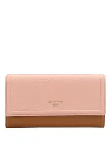 Da Milano Genuine Leather Pink Flap Over Womens Wallet (1213OL)