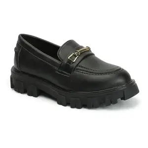 Elle Women's Slip-On Loafers Colour-Black, Size-UK 3