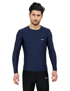 GYMIFIC Compression T-Shirt Top Full Sleeve Trainer Fit Multi Sports Polyester Skin Inner Wear (X-Large, PRO Navy)