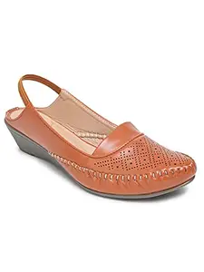Everly Women Synthetic Leather Tan Round Toe Loafer - 3 UK